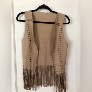 Suede Vest With Fringe